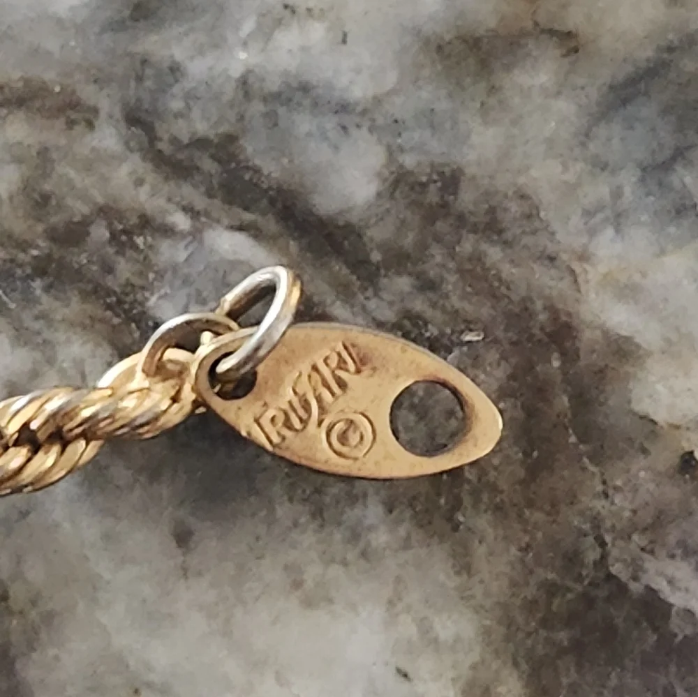 Vintage Trifari dainty chain rope bracelet